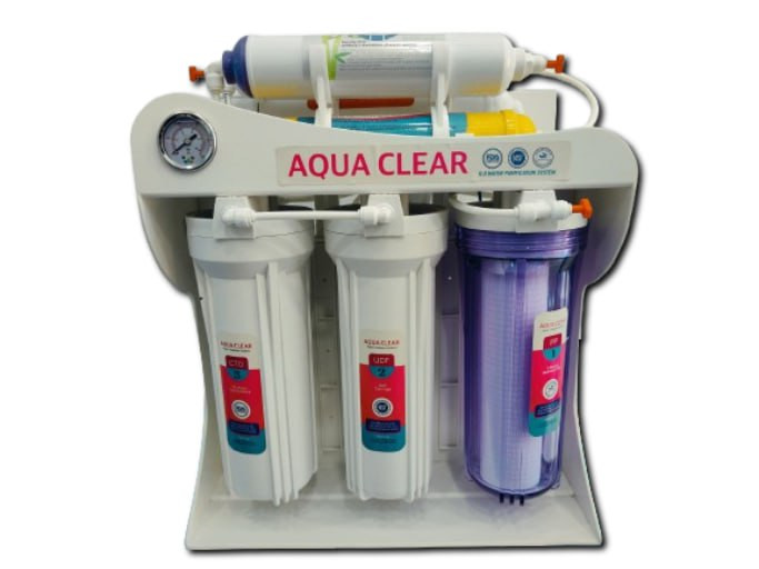 دستگاه تصفیه آب خانگی AQUA CLEAR ایرانی ۷ مرحلهای با فیلتر ممبران، مینرال و آلکالاین